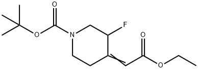 (E)-tert-butyl 4-(2-ethoxy-2-oxoethylidene)-3-fluoropiperidine-1-carboxylate Structure