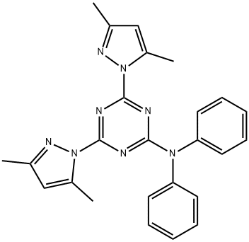 4,6-bis(3,5-dimethyl-1H-pyrazol-1-yl)-N,N-diphenyl-1,3,5-triazin-2-amine 구조식 이미지