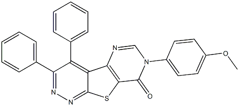 7-(4-methoxyphenyl)-3,4-diphenylpyrimido[4',5':4,5]thieno[2,3-c]pyridazin-8(7H)-one Structure