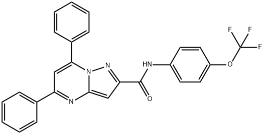 5,7-diphenyl-N-[4-(trifluoromethoxy)phenyl]pyrazolo[1,5-a]pyrimidine-2-carboxamide 구조식 이미지