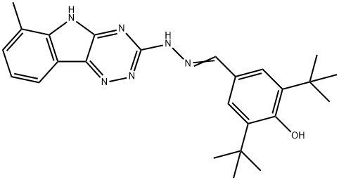 3,5-ditert-butyl-4-hydroxybenzaldehyde (6-methyl-5H-[1,2,4]triazino[5,6-b]indol-3-yl)hydrazone Structure