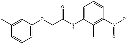 N-(2-methyl-3-nitrophenyl)-2-(3-methylphenoxy)acetamide 구조식 이미지