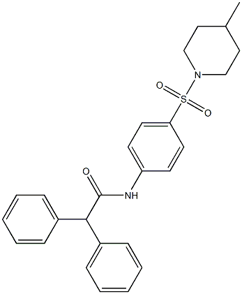 N-{4-[(4-methyl-1-piperidinyl)sulfonyl]phenyl}-2,2-diphenylacetamide 구조식 이미지