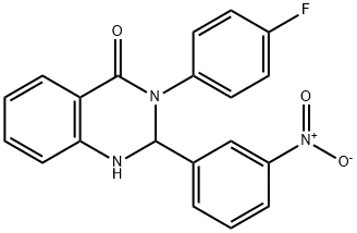 3-(4-fluorophenyl)-2-{3-nitrophenyl}-2,3-dihydro-4(1H)-quinazolinone Structure