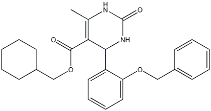 cyclohexylmethyl 4-[2-(benzyloxy)phenyl]-6-methyl-2-oxo-1,2,3,4-tetrahydro-5-pyrimidinecarboxylate 구조식 이미지