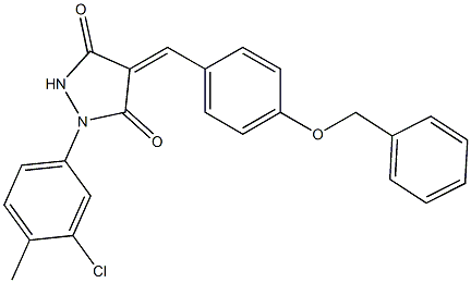 4-[4-(benzyloxy)benzylidene]-1-(3-chloro-4-methylphenyl)-3,5-pyrazolidinedione Structure