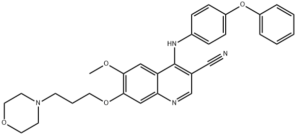 6-Methoxy-7-(3-Morpholinopropoxy)-4-(4-phenoxyphenylaMino)quinoline-3-carbonitrile 구조식 이미지