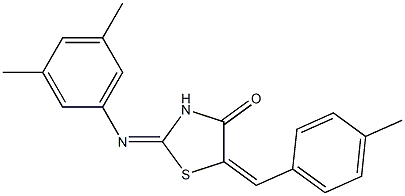 2-[(3,5-dimethylphenyl)imino]-5-(4-methylbenzylidene)-1,3-thiazolidin-4-one Structure