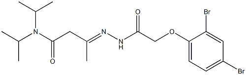 3-{[(2,4-dibromophenoxy)acetyl]hydrazono}-N,N-diisopropylbutanamide Structure
