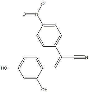 3-(2,4-dihydroxyphenyl)-2-{4-nitrophenyl}acrylonitrile 구조식 이미지