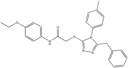 2-{[5-benzyl-4-(4-methylphenyl)-4H-1,2,4-triazol-3-yl]sulfanyl}-N-(4-ethoxyphenyl)acetamide 구조식 이미지