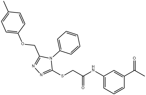 N-(3-acetylphenyl)-2-({5-[(4-methylphenoxy)methyl]-4-phenyl-4H-1,2,4-triazol-3-yl}sulfanyl)acetamide Structure