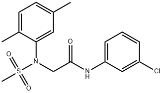 N-(3-chlorophenyl)-2-[2,5-dimethyl(methylsulfonyl)anilino]acetamide 구조식 이미지