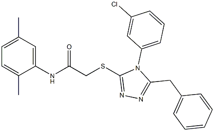 2-{[5-benzyl-4-(3-chlorophenyl)-4H-1,2,4-triazol-3-yl]sulfanyl}-N-(2,5-dimethylphenyl)acetamide Structure