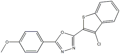 2-(3-chloro-1-benzothien-2-yl)-5-(4-methoxyphenyl)-1,3,4-oxadiazole Structure