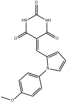 5-{[1-(4-methoxyphenyl)-1H-pyrrol-2-yl]methylene}pyrimidine-2,4,6(1H,3H,5H)-trione 구조식 이미지