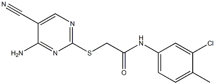 2-[(4-amino-5-cyanopyrimidin-2-yl)sulfanyl]-N-(3-chloro-4-methylphenyl)acetamide Structure