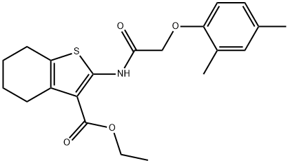 ethyl 2-{[(2,4-dimethylphenoxy)acetyl]amino}-4,5,6,7-tetrahydro-1-benzothiophene-3-carboxylate 구조식 이미지