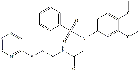 2-[3,4-dimethoxy(phenylsulfonyl)anilino]-N-[2-(2-pyridinylsulfanyl)ethyl]acetamide Structure