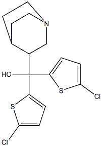 1-azabicyclo[2.2.2]oct-3-yl[bis(5-chloro-2-thienyl)]methanol 구조식 이미지