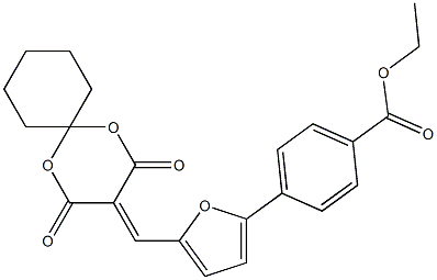 ethyl 4-{5-[(2,4-dioxo-1,5-dioxaspiro[5.5]undec-3-ylidene)methyl]furan-2-yl}benzoate Structure