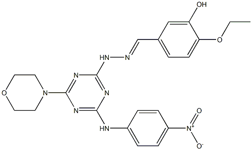 4-ethoxy-3-hydroxybenzaldehyde [4-{4-nitroanilino}-6-(4-morpholinyl)-1,3,5-triazin-2-yl]hydrazone 구조식 이미지