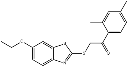 1-(2,4-dimethylphenyl)-2-[(6-ethoxy-1,3-benzothiazol-2-yl)sulfanyl]ethanone 구조식 이미지