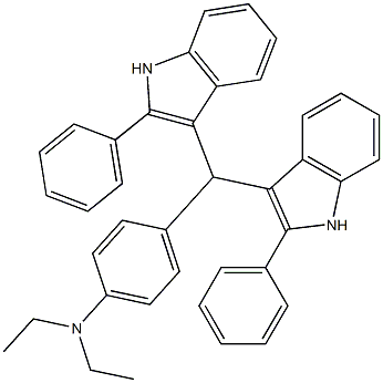 N-{4-[bis(2-phenyl-1H-indol-3-yl)methyl]phenyl}-N,N-diethylamine 구조식 이미지