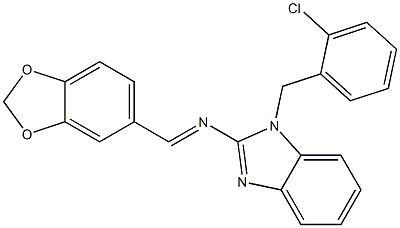 N-(1,3-benzodioxol-5-ylmethylene)-N-[1-(2-chlorobenzyl)-1H-benzimidazol-2-yl]amine Structure