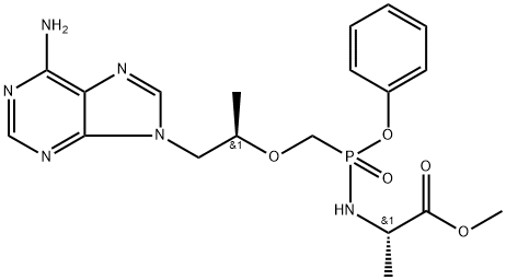 methyl(((((R)-1-(6-amino-9H-purin-9-yl)         propan-2-yl)oxy)methyl)(phenoxy)      phosphoryl)-L-alaninate fumarate Structure