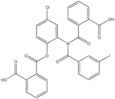 2-{[2-[(2-carboxybenzoyl)oxy]-5-chloro(3-iodobenzoyl)anilino]carbonyl}benzoic acid Structure