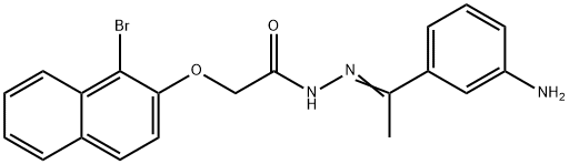 N'-[(E)-1-(3-aminophenyl)ethylidene]-2-[(1-bromo-2-naphthyl)oxy]acetohydrazide Structure