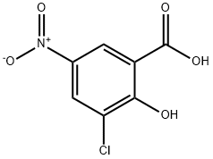 3-Chloro-2-hydroxy-5-nitro-benzoic acid 구조식 이미지