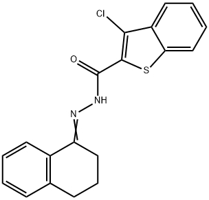 3-chloro-N'-[3,4-dihydro-1(2H)-naphthalenylidene]-1-benzothiophene-2-carbohydrazide 구조식 이미지