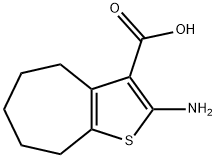 4H-Cyclohepta[b]thiophene-3-carboxylic acid, 2-amino-5,6,7,8-tetrahydro- 구조식 이미지