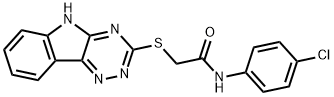 N-(4-chlorophenyl)-2-(5H-[1,2,4]triazino[5,6-b]indol-3-ylsulfanyl)acetamide 구조식 이미지