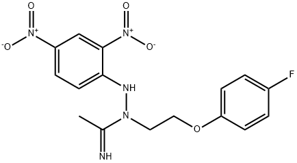 N'-{2,4-bisnitrophenyl}-N-[2-(4-fluorophenoxy)ethyl]ethanehydrazonamide Structure