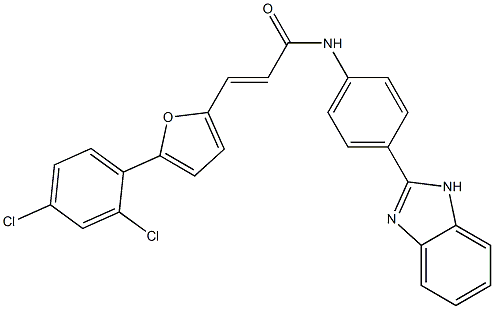 N-[4-(1H-benzimidazol-2-yl)phenyl]-3-[5-(2,4-dichlorophenyl)-2-furyl]acrylamide 구조식 이미지