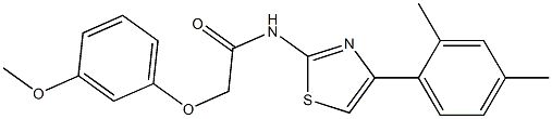 N-[4-(2,4-dimethylphenyl)-1,3-thiazol-2-yl]-2-(3-methoxyphenoxy)acetamide 구조식 이미지