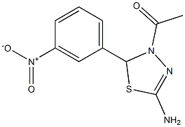 3-acetyl-5-amino-2-{3-nitrophenyl}-2,3-dihydro-1,3,4-thiadiazole 구조식 이미지