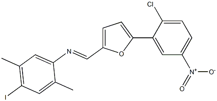 N-{[5-(2-chloro-5-nitrophenyl)-2-furyl]methylene}-4-iodo-2,5-dimethylaniline 구조식 이미지