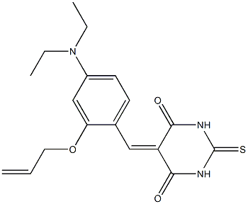 5-[2-(allyloxy)-4-(diethylamino)benzylidene]-2-thioxodihydro-4,6(1H,5H)-pyrimidinedione 구조식 이미지