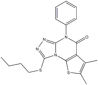 8-(butylsulfanyl)-2,3-dimethyl-5-phenylthieno[3,2-e][1,2,4]triazolo[4,3-a]pyrimidin-4(5H)-one Structure