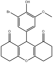 9-(3-bromo-4-hydroxy-5-methoxyphenyl)-3,4,5,6,7,9-hexahydro-1H-xanthene-1,8(2H)-dione 구조식 이미지