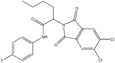 2-(5,6-dichloro-1,3-dioxo-1,3-dihydro-2H-isoindol-2-yl)-N-(4-fluorophenyl)hexanamide Structure