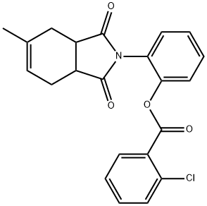 2-(5-methyl-1,3-dioxo-1,3,3a,4,7,7a-hexahydro-2H-isoindol-2-yl)phenyl 2-chlorobenzoate Structure