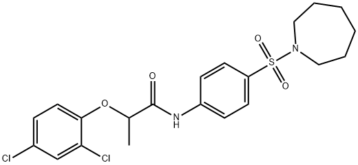 N-[4-(1-azepanylsulfonyl)phenyl]-2-(2,4-dichlorophenoxy)propanamide 구조식 이미지