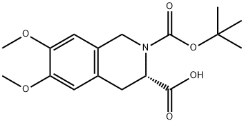 (S)-1,2,3,4-tetrahydro-6,7-dimethoxy-2-(tert-butyloxycarbonyl)-3-isoquinolinecarboxylic acid Structure