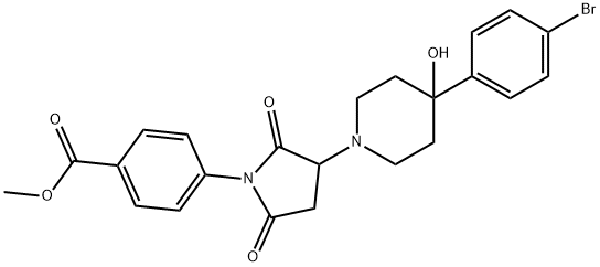 methyl 4-{3-[4-(4-bromophenyl)-4-hydroxypiperidin-1-yl]-2,5-dioxopyrrolidin-1-yl}benzoate Structure