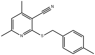 4,6-dimethyl-2-{[(4-methylphenyl)methyl]sulfanyl}pyridine-3-carbonitrile 구조식 이미지